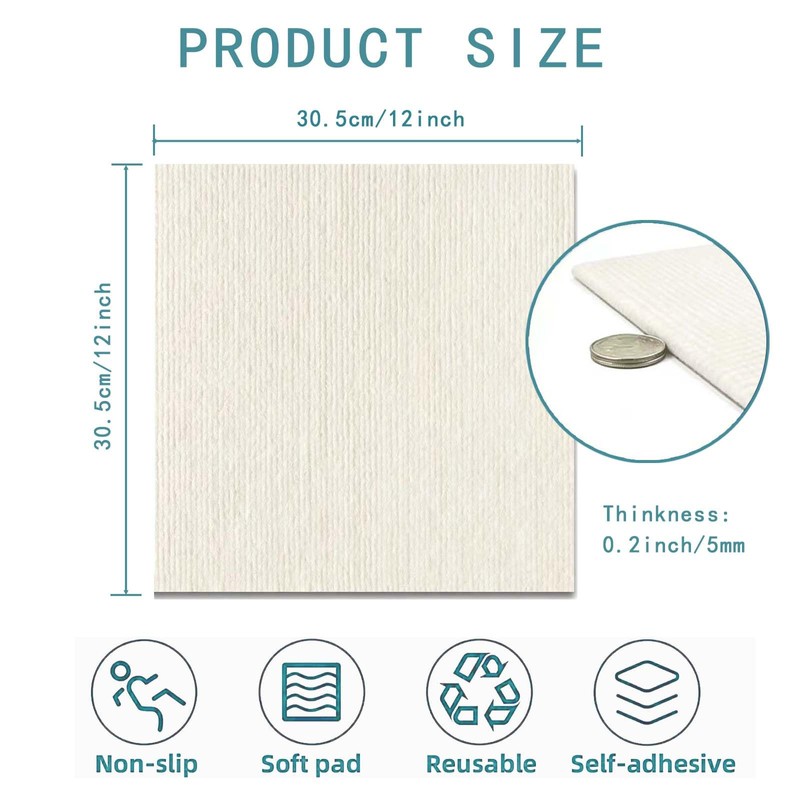 12x12 Inch Peel and Stick Carpet Tiles with Soft Pad,