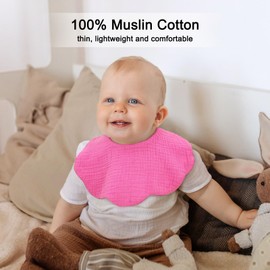 DOSMINE Baby Bibs Baby Drooling Bibs Snap Bibs Muslin Bibs for Drooling & Teething Drool Bibs Feeding Bibs for Boys Girls Baby Must Haves