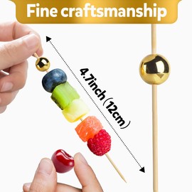 100Pcs Gold Cocktail Picks,Gold Toothpicks For Appetizers,Appetizer Skewers For Appetizers,Cocktail Picks For Drinks,Fancy Toothpicks For Appetizers,Cocktail Toothpicks,Appetizer Picks,Fruit skewers