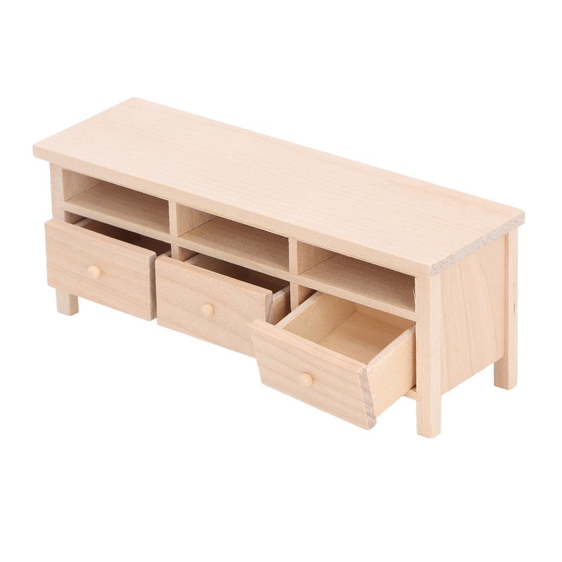 Miniature TV Cabinet Simulation Drawers Design Decorative Wooden Furniture Model