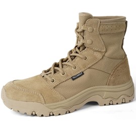 YELLOWOLF Women's Lightweight Tactical Combat Boots Military Work Boot For Women 6 Inch Army Desert Botas Shoes Tan 8.5