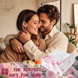 Wife Gifts Blanket from Husband,Super Soft Flannel Throw Blanket 80" X 60",Gifts Blanket for Birthday Wedding Christmas Valentine Thanksgiving,for Sofa,Office Chair,Bed,Lunch Break