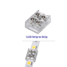 YUTOKEER YUTOKEER Pack of 10 LED strip connectors, 2-pin 8 mm solder-free for 5050 3528 single-color SMD and COB LED strips, quick and easy connection, screwdriver included, transparent design