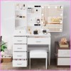 Yamissi Makeup Vanity Set with LED Lighted Mirror and Charging