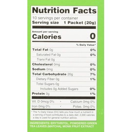 Ujido Japanese Monk Fruit Sweet Matcha, (10 Count of 0.7 oz Packets) 7 oz