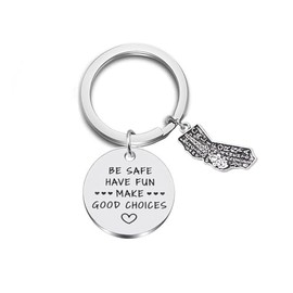 JJTZX Be Safe Have Fun Make Good Choices United States Map Keychain Graduation Gift Long Distance Relationship Gift (California)