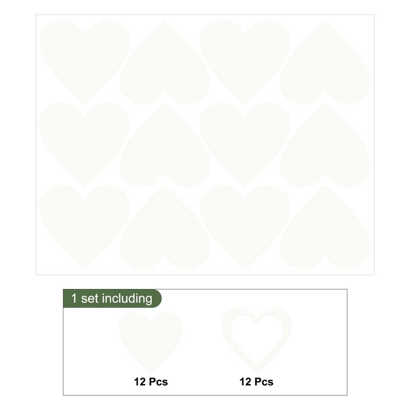 sourcing map Glow in The Dark Heart Decals Decor Blue