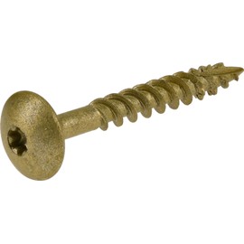 Power Pro 47867 Lag Screws, 1/4" x 2", Star Drive Construction Lag Screws, Rust Resistant, Ceramic Coated Bronze, 1lb Box, 50 pcs
