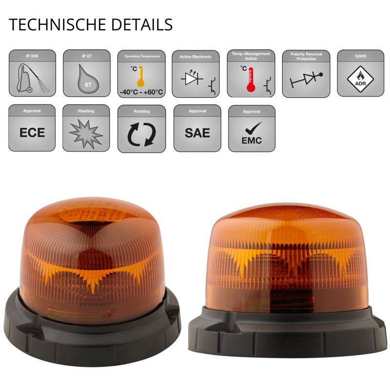 HELLA 2RL 014 979-001 LED-Rotating Beacon - RotaLED Compact -