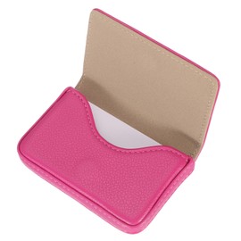 sourcing map Business Card Holder, PU Leather Business Card Case Pocket Business Name Card Holder with Magnetic Shut for Men and Women, Rose Red