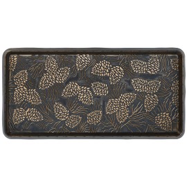 HF by LT Pine Cone Rubber Boot Tray, 32 x 16 inches, One-Piece Seamless Construction, Durable Vulcanized Rubber, Year Round Use Indoors or Outdoors, Copper