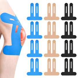 Flintronic 12PCS Precut Kinesiology Tape, Elastic Waterproof Sports Tapes, Breathable Knee Tapes for Knee Pain, Provide Support and Stability to Muscle, for Knees Shoulders Ankles Wrists