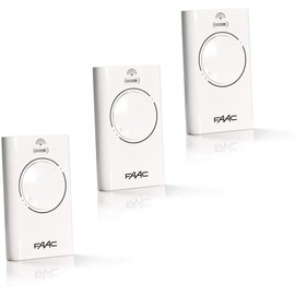 3 FAAC garage door remote control, gate opener, radio transmitter, XT2 868 SLH, white, XT2-868-SLH