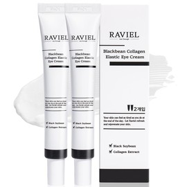 RAVIEL Black Bean Collagen Elastic Eye Cream Set | Brightening & Anti-Wrinkle | Smooth & Fast Absorbing, KFDA-Certified | Highly Rated in Korea (0.67 fl oz, Pack of 2)