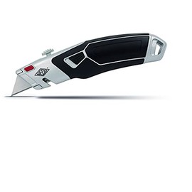 WEDO 78851 Cutter Profi Plus II, 3-stage automatic grid, ergonomic handle, blade outlet 5-25 mm, integrated blade magazine, cord cutter, TÜV/GS certified, approx. 217 g, black/silver/red
