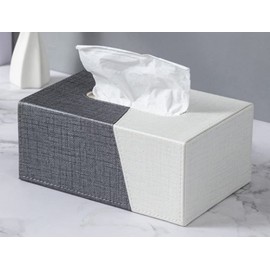 Gary Leather Tissue Box Holder Cover Napkin Table Room Office Elegant Home PU Leather