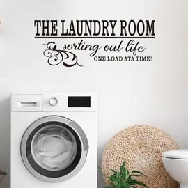Laundry Room Quotes Wall Stickers: Funny Positive Washer Vinyl Art Wall Decals for Restroom Laundry Family Wall Decor - Laundry Room 23" X 9"