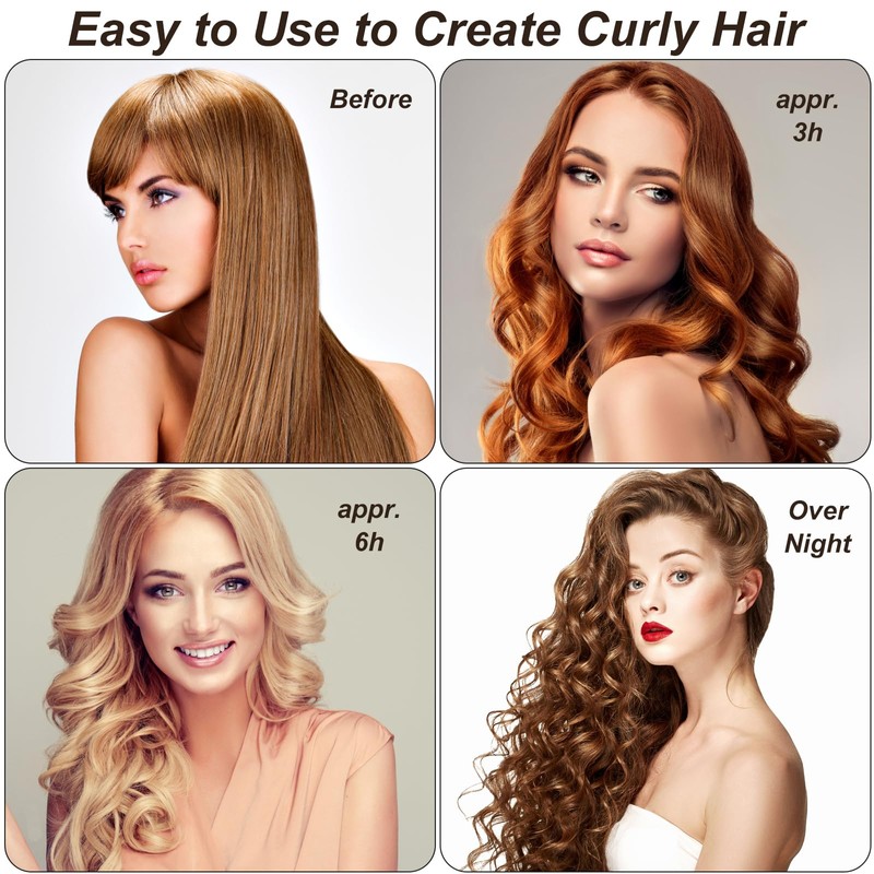 3pcs Heatless Hair Curler, Soft Velvet Overnight Heatless Curls Blowout