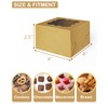 OWFOCE 4x4x2.5 Inches Bakery Boxes, 50pcs Brown Cookie Boxes with