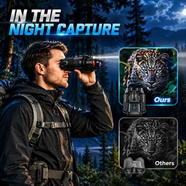 Night Vision Binoculars for Outdoor Viewing – 4K Recording, 8X Digital Zoom & 5000mAh Rechargeable Battery for Camping