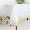 YXHZVON Party Tablecloth Disposable Plastic Tablecloth White Gold Dot Birthday