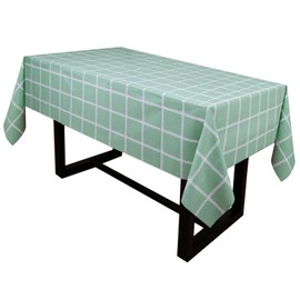 32nd PVC Check Pattern Tablecloth Cover, Easy Clean Wipeable Table Cloth Suitable for Indoor and Outdoor Use (175cm X 140cm) - Teal Check