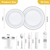 Goodluck 350 Piece Silver Plastic Dinnerware Set for 50 Guests,