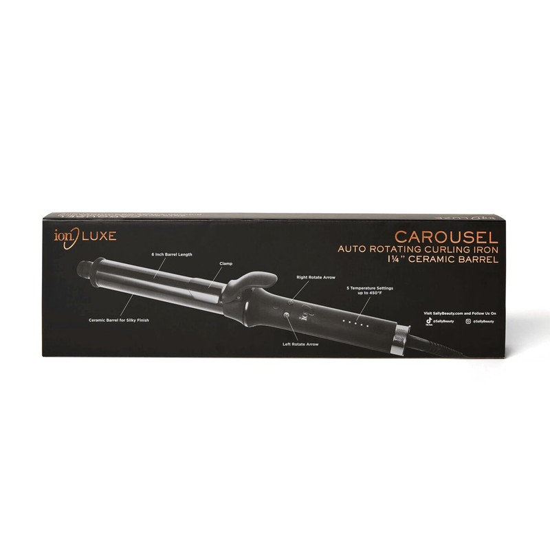 ion Luxe Carousel Auto Rotating Curling Iron, 1.25IN Ceramic Barrel,