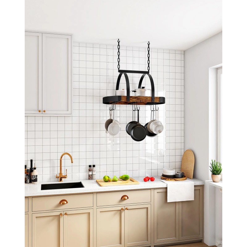 Choezon Hanging Pot Rack Pot Hanger for Kitchen Ceiling Mounted