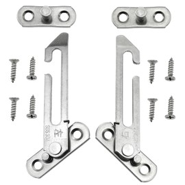 LUORNG 2PCS 8.5x4.8cm Silver 304 Stainless Steel Locking Window Limiter with Mounting Screw Car Window Limit Controls