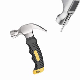 8 OZ Stubby Claw Hammer with Magnetic Nail Starter, Woodworking Hammer with Non-slip Handle Camping Hammer Small Hammer for Nailing Walls