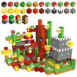 1 Inch Magnetic Blocks Building Set 100Pcs, Light Up Magnetic Building Blocks Magnet Building Toy Set Magnetic Constructions Stacking Sensory STEM Toys for Toddler Boys Girls Christmas Birthday Gifts
