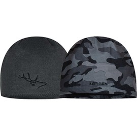 EDTREK All Purpose Reversible Beanie - Ultra Comforable and Soft Outdoors Beanie Hat (Grey with Black Camo, Large)