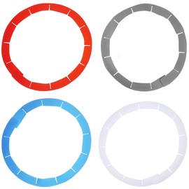 UAREBST Adjustable Pie Crust Shields, Silicone Baking Protectors, Cover Ring Tools Fits 8-11.4 Inch Pies, Baking Pie Pizza Crust Shield Protector Cover for Edges ﻿ (Red+Blue+Transparent+Grey)