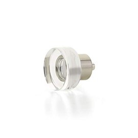 Schaub City Lights Collection 1-3/8 in. (35mm) Round Disc Glass Knob, Satin Nickel - 56-15