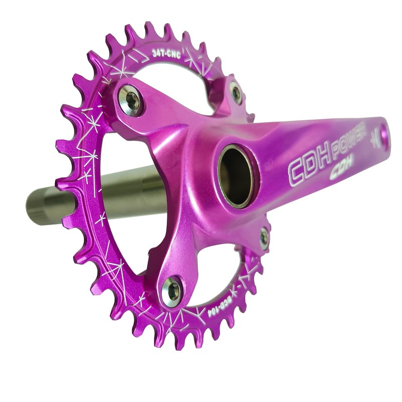 CDHPOWER 104 BCD 34T 170MM Mountain Bike Crankset, Purple