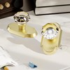BonKuDoo 2 Pack Crystal Glass Dummy Door Knobs Interior Gold