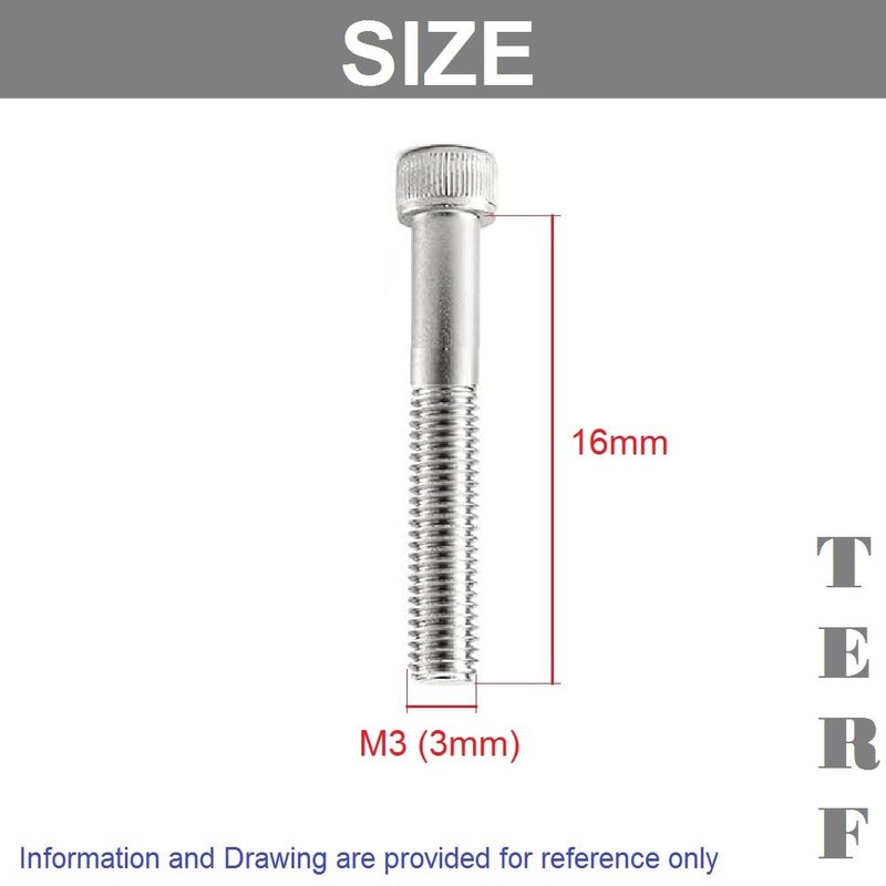TERF® M3 X 16mm Hex Socket Cap Head Machine Screws