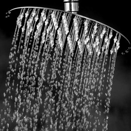 AISI304 Rain Shower Head Stainless Steel 10 Inch (25 cm) Rain Shower Head Anti-Limescale Nozzles Shower Head Rain Shower Head Round