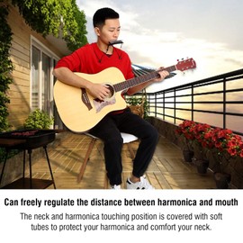 10-Hole Harmonica Holder, Metal Harmonica Neck Holder, Professional Harmonica Neck Stand Holder, Adjustable Harmonica Neck Holder, Rack Support