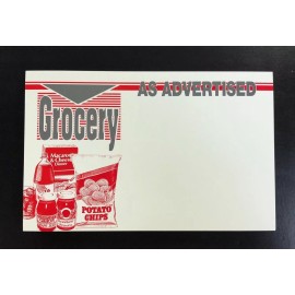 Unbranded SUPERMARKET Grocery As Advertised Display Sale Price Signs- 100pcs-11"  x 7"