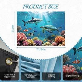 Under The Sea Backdrop 7x5FT, Ocean Underwater Coral Photography Background