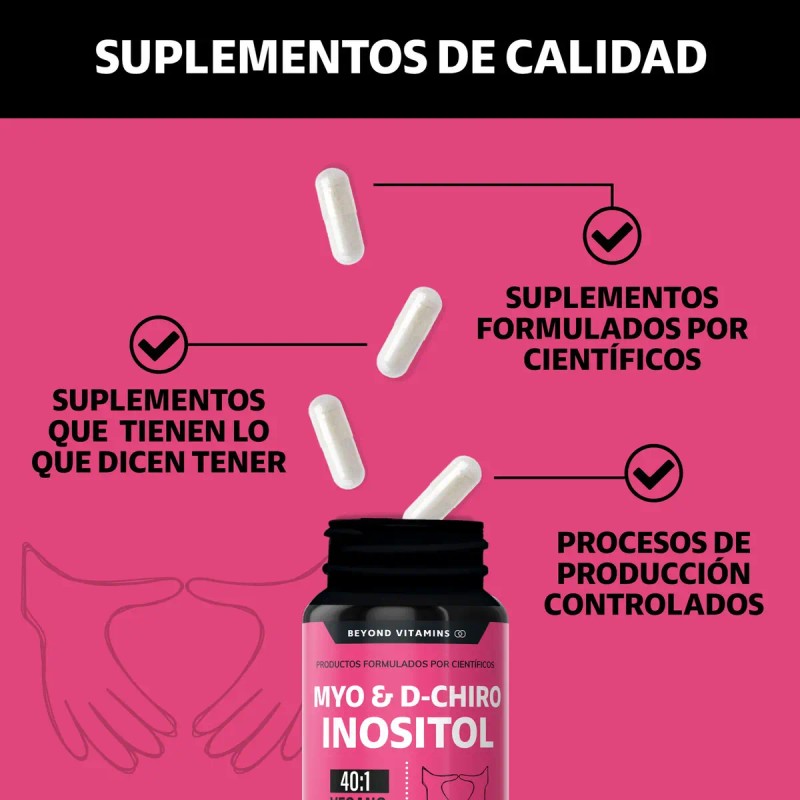 Inositol Capsulas Myo Chiro 100 Puro Cápsulas Beyond Vitamins Sabor