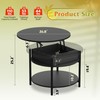 WLIVE 27" Round Lift Top Coffee Table with Storage Shelf