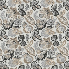 Pillow Perfect Floral Indoor/Outdoor Split Back Chaise Lounge Cushion with Ties, Plush Fiber Fill, Weather, and Fade Resistant, 72.5" x 21", Black/Tan Dailey, 1 Count