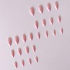 24PCS Almond Press on Nails - Pink Based False Stick