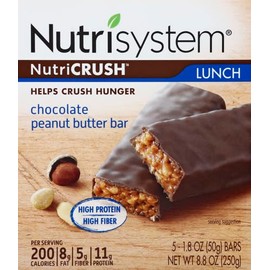 Nutrisystem Chocolate Peanutbutter Bar, (1 Box of 5 Bars)