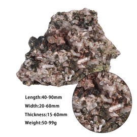 Nupuyai Natural Epidot Stone Raw Stone Irregular Crystal Druse Cluster Minerals Stone Raw Level Raw Piece Natural Piece Healing Stone Feng Shui Decoration for Home and Office, 50-99 g