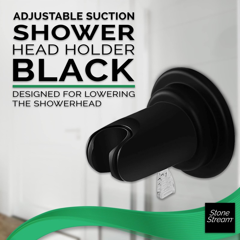 Original StoneStream Suction Showerhead Holder, Adjustable, Relocatable, and Removable Handheld