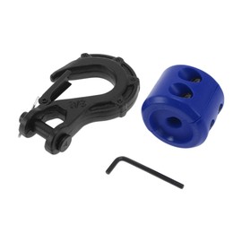 X AUTOHAUX Tractor Bucket Hooks 3/8" Front Tractor Accessories Bucket Grab Hook Metal 3.27"x4.92" Black 15 Ton with 1 Blue Stopper and 1 Small Wrench 1 Set